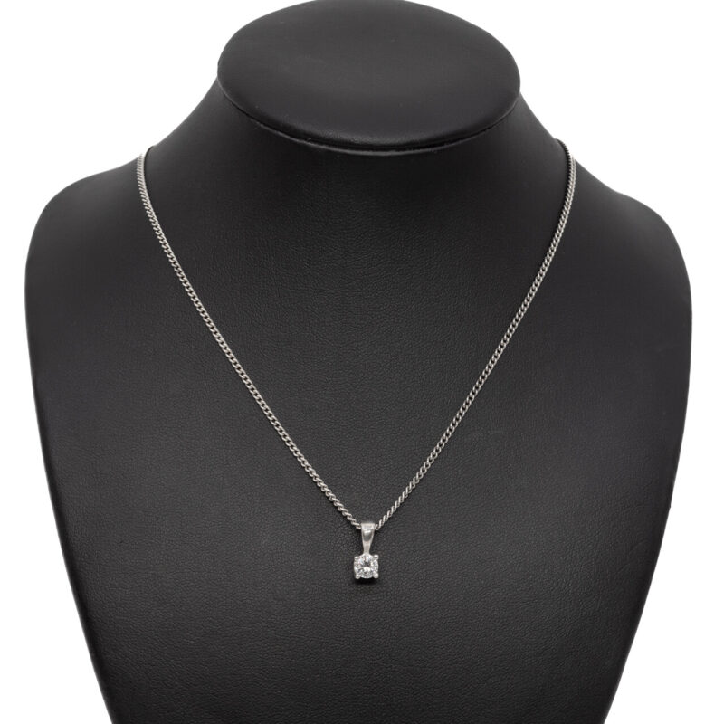 Sterling Silver Curb link Chain with Cubic Zirconia Pendant #64186