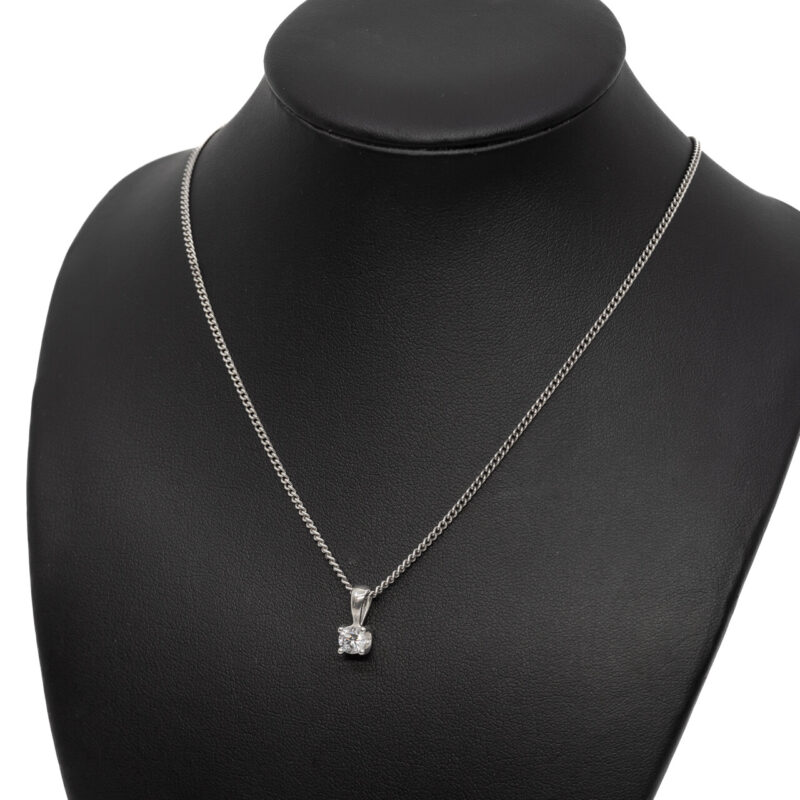 Sterling Silver Curb link Chain with Cubic Zirconia Pendant #64186