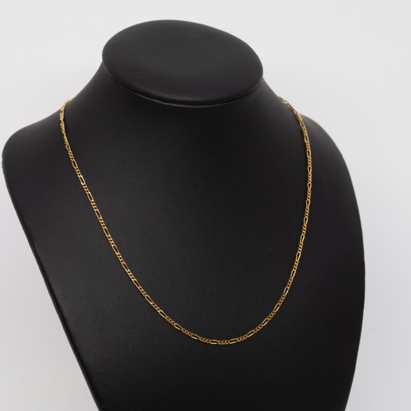 9ct Yellow Gold Figaro Link Chain Necklace 40cm #5042-10