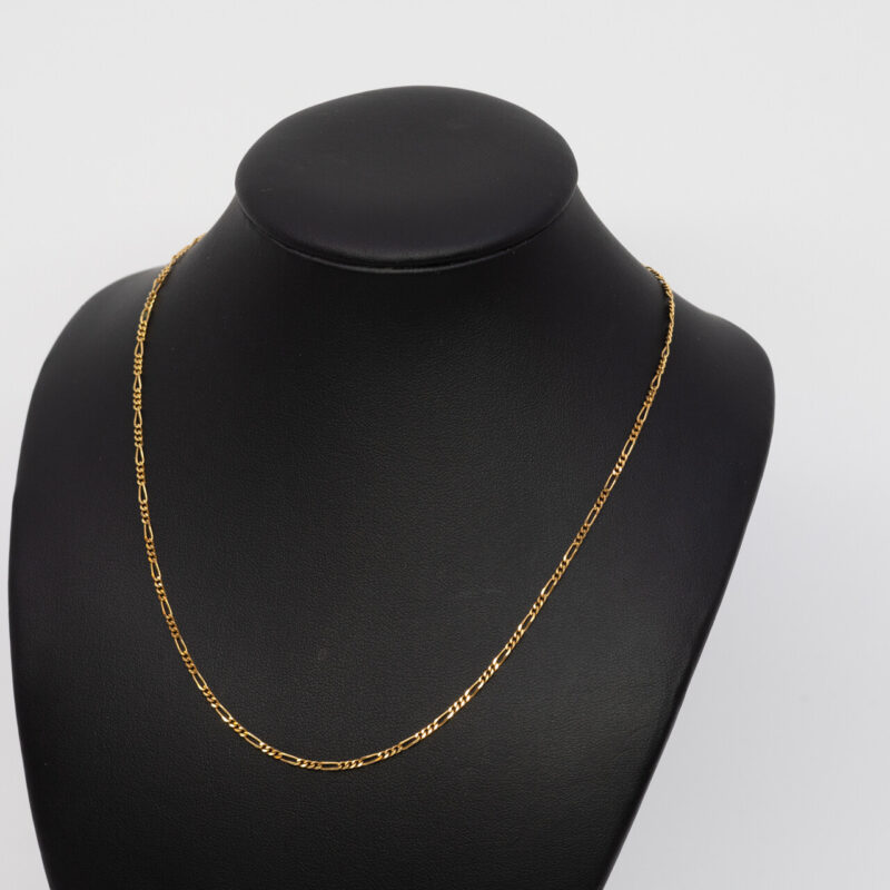 9ct Yellow Gold Figaro Link Chain Necklace 40cm #5042-10