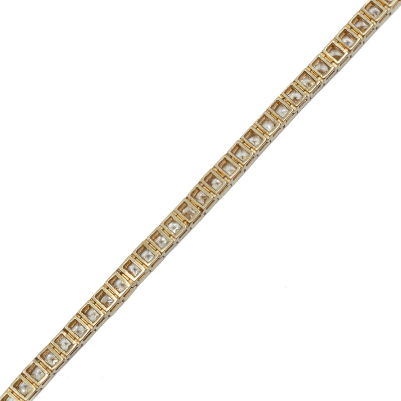 14ct Yellow Gold Princess CZ Tennis Bracelet 19.5cm #3048-1