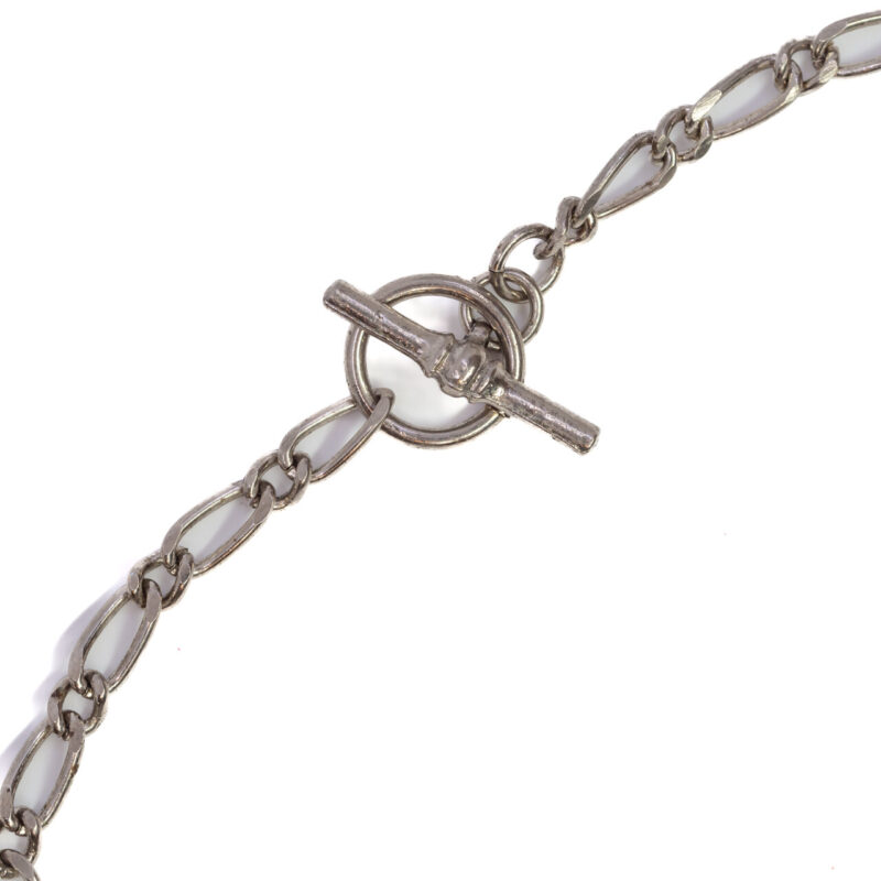 Steel Curb Link Figaro 1-1 Toggle Bracelet 19cm #6354-7