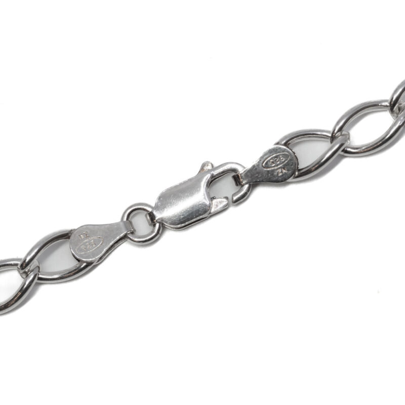 Sterling Silver Rounded Curb Link Chain Bracelet 18.5cm #64184