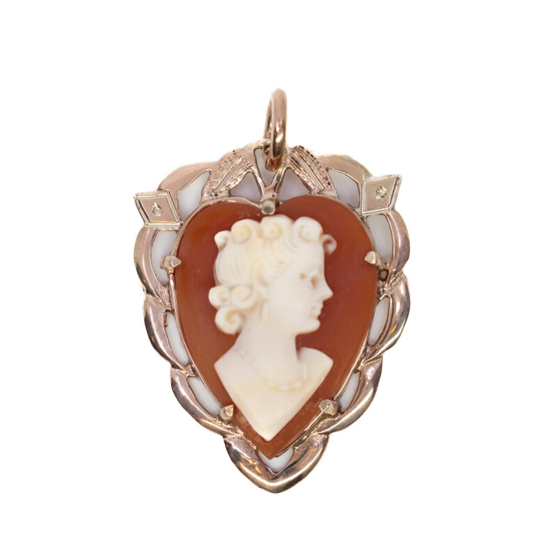 Vintage 9ct Yellow Gold Cameo Pendant #63850