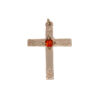 9ct Yellow Gold Orange Paste Cross Charm Pendant #5042-20