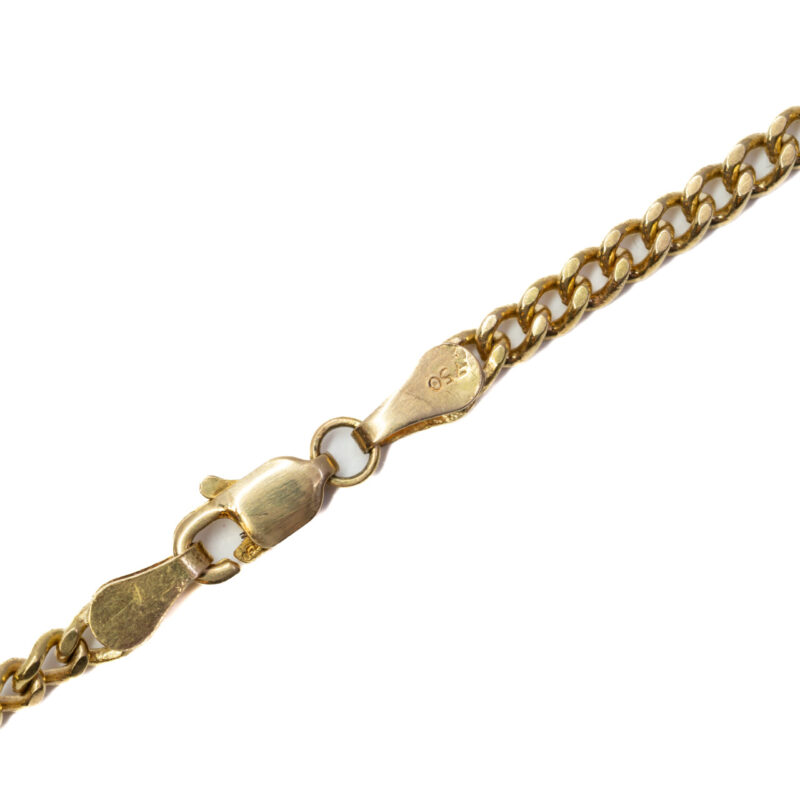 18ct Yellow Gold Curb Link Chain Bracelet 19cm #64549