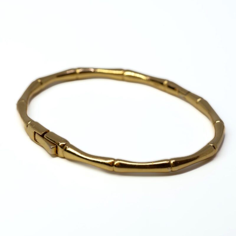 Oroton Sterling Silver Gold Plated Bamboo Bangle #64597