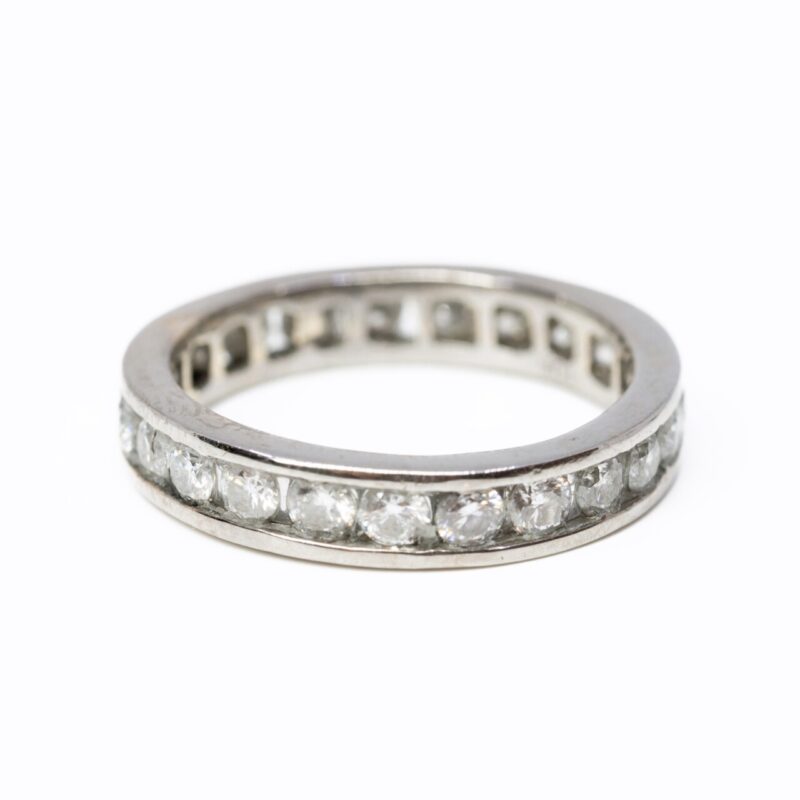 10ct White Gold Moissanite Eternity Ring Size N #64580