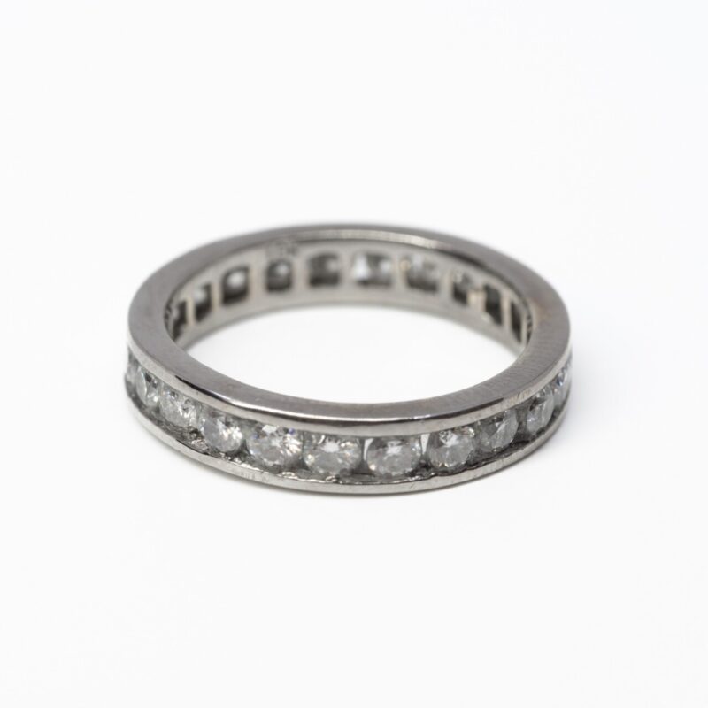 10ct White Gold Moissanite Eternity Ring Size N #64580