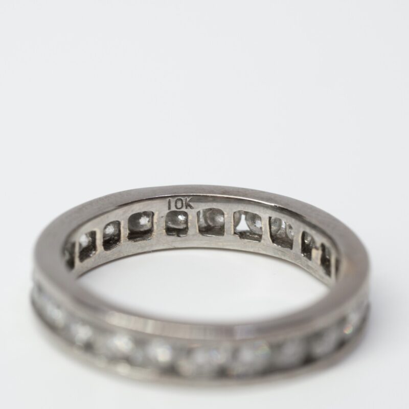 10ct White Gold Moissanite Eternity Ring Size N #64580