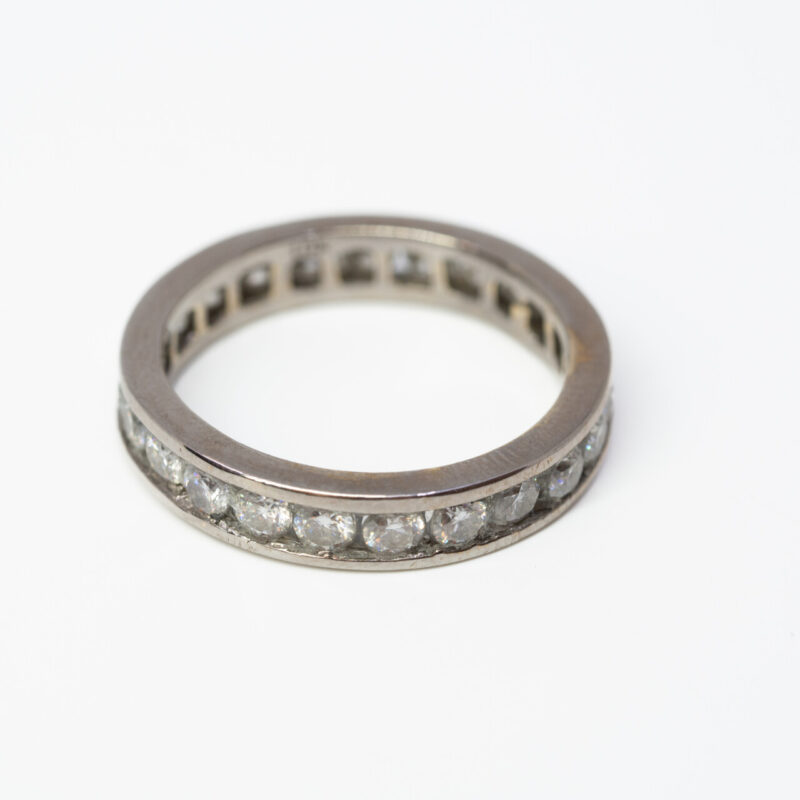 10ct White Gold Moissanite Eternity Ring Size N #64580