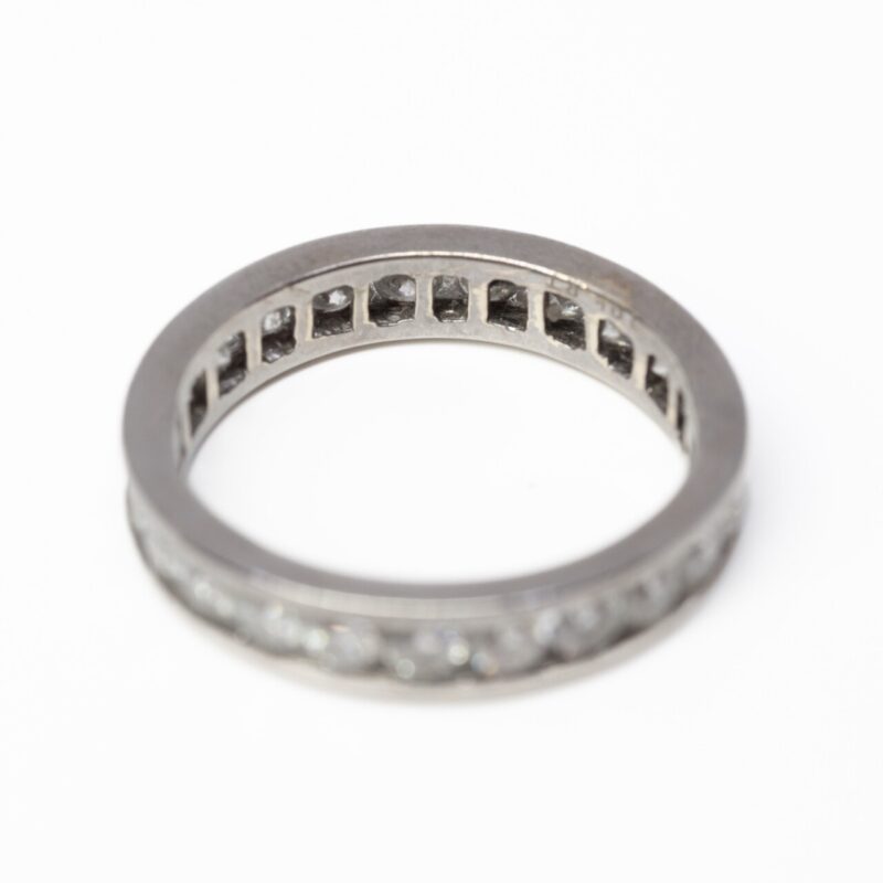 10ct White Gold Moissanite Eternity Ring Size N #64580