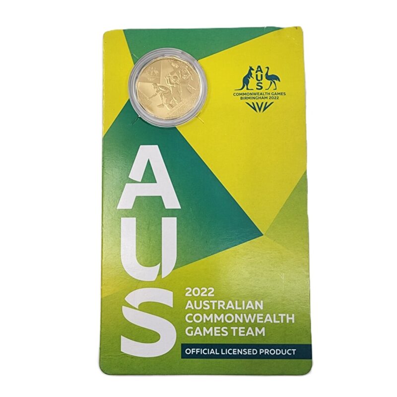 2022 UNC 50c Australian Commonwealth Games Team Gold Plated Coin Card #64459