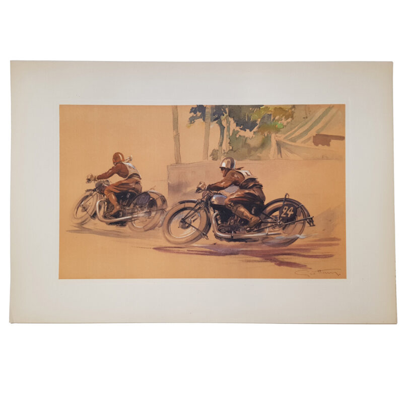 Geo Ham Print Peloton De Motards / Motorcycle Pack Lithograph #64734