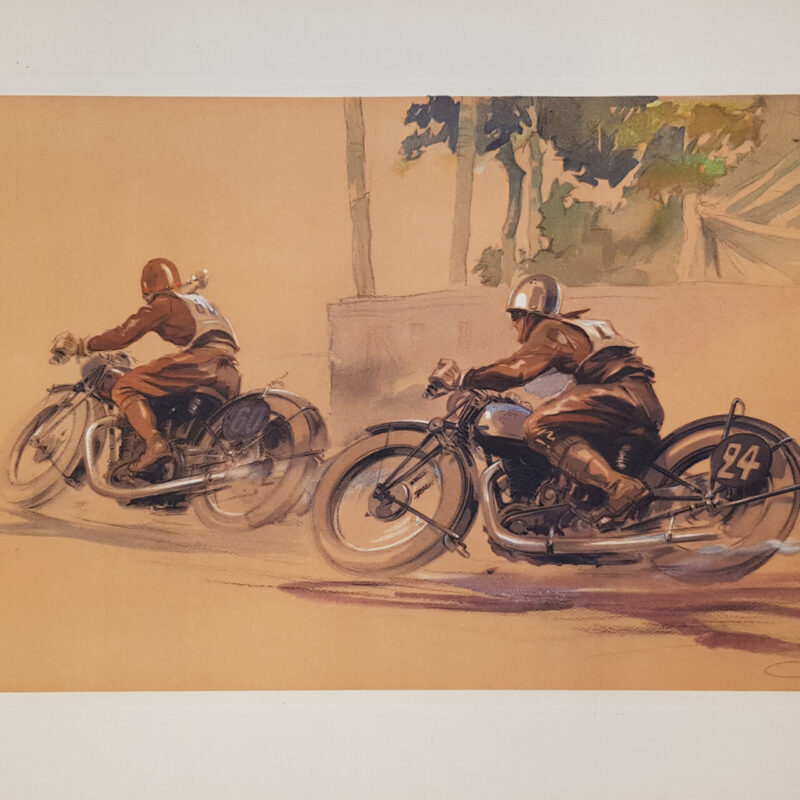 Geo Ham Print Peloton De Motards / Motorcycle Pack Lithograph #64734