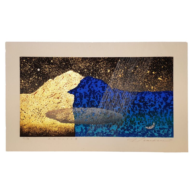 Yoshikatsu Tamekane – Dream in Slovenia– 2003 Woodblock with Gold Leaf Print #64885