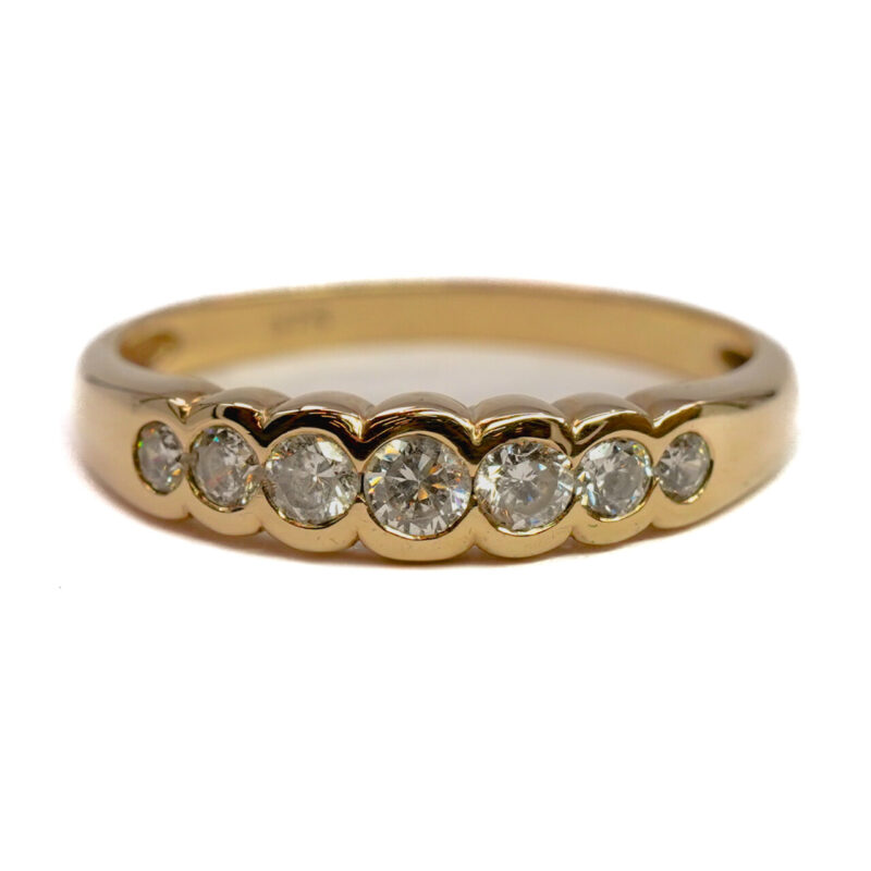 9ct Yellow Gold Cubic Zirconia Band Ring Size O 1/2 #64923