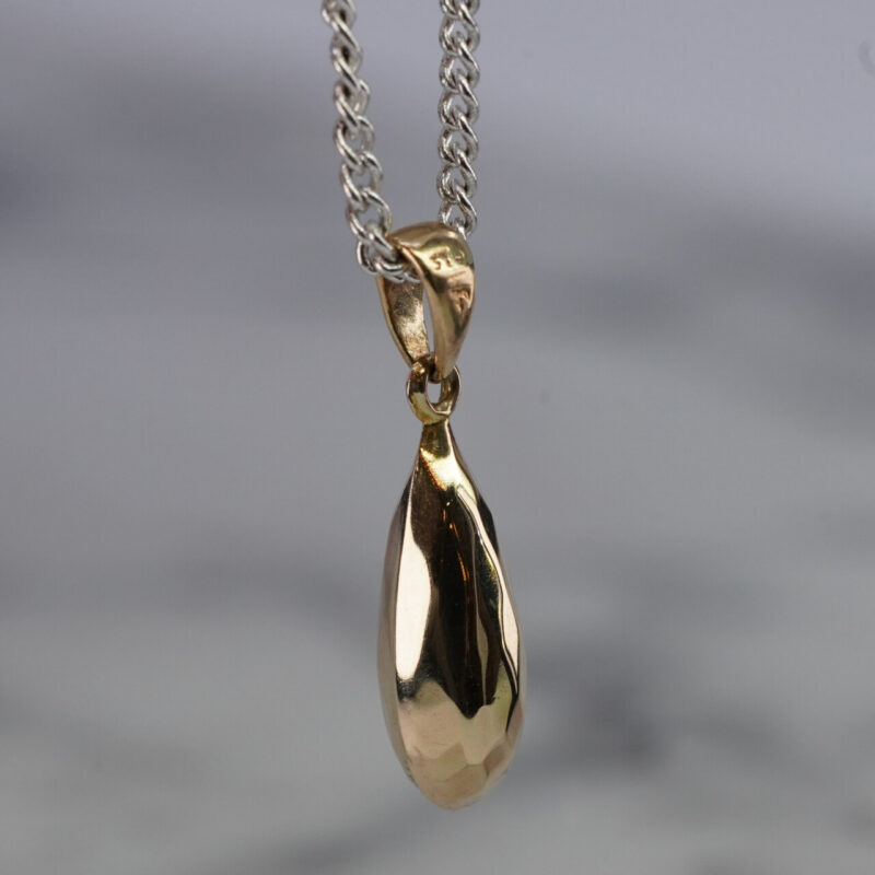 9ct Yellow Gold Hollow Drop Pendant #64219