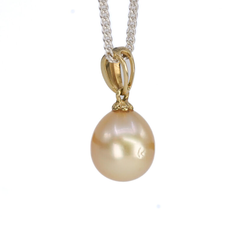 18ct Yellow Gold Cultured Gold Pearl Pendant #64940