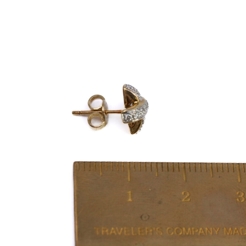 Single 18ct Yellow Gold Diamond Cross Stud Earring #64348