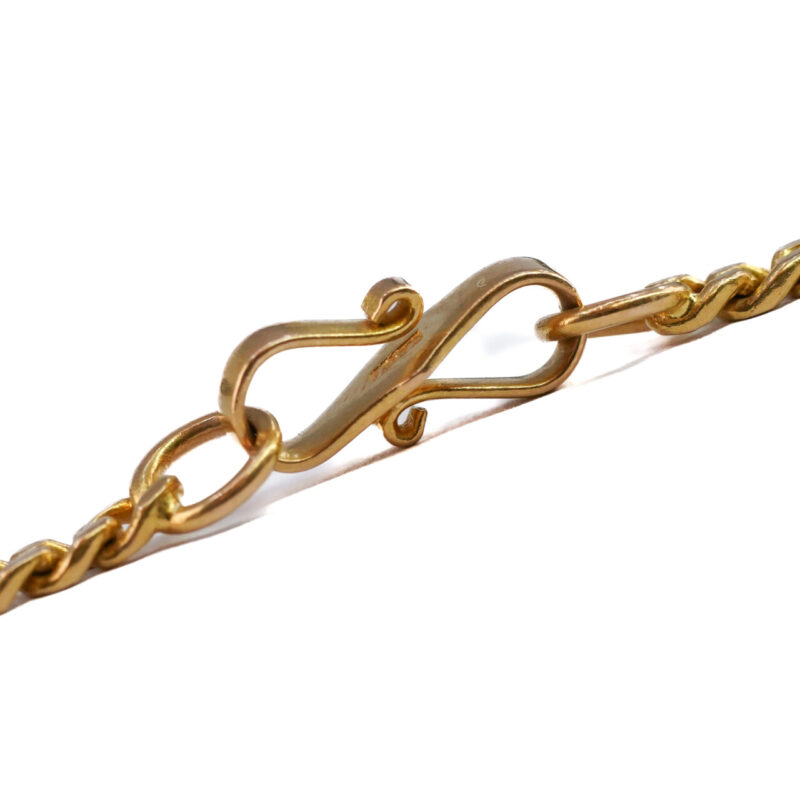 23ct Yellow Gold Curb Link Double Chain Necklace 89cm #64566