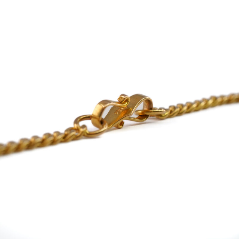 23ct Yellow Gold Curb Link Double Chain Necklace 89cm #64566