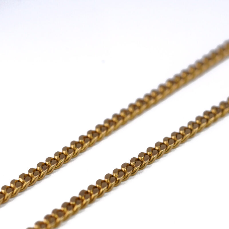 23ct Yellow Gold Curb Link Double Chain Necklace 89cm #64566