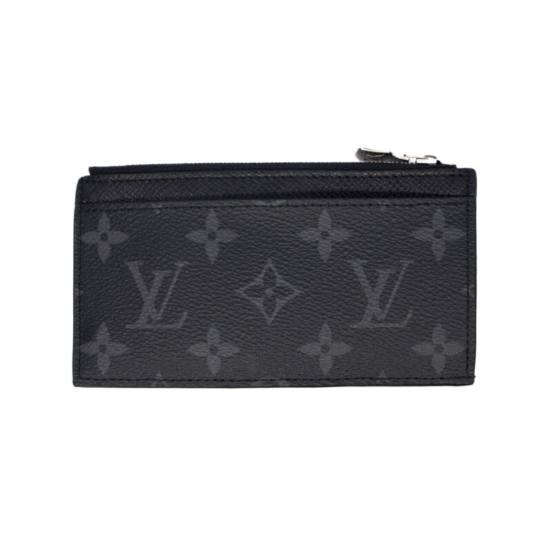 Louis Vuitton Black Taiga Leather and Monogram Eclipse Coin Card Holder Wallet (M30271) #64644