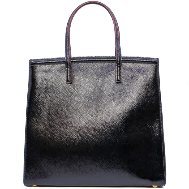 Prada Black Saffiano Vernice Leather Tote Bag #64554