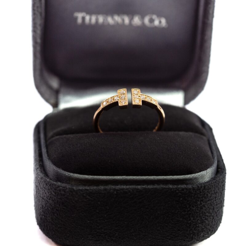 Tiffany & Co. Diamond Wire Ring in Rose Gold RRP$4300 Size 5.5 #65203