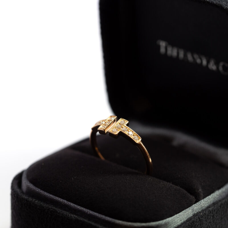 Tiffany & Co. Diamond Wire Ring in Rose Gold RRP$4300 Size 5.5 #65203