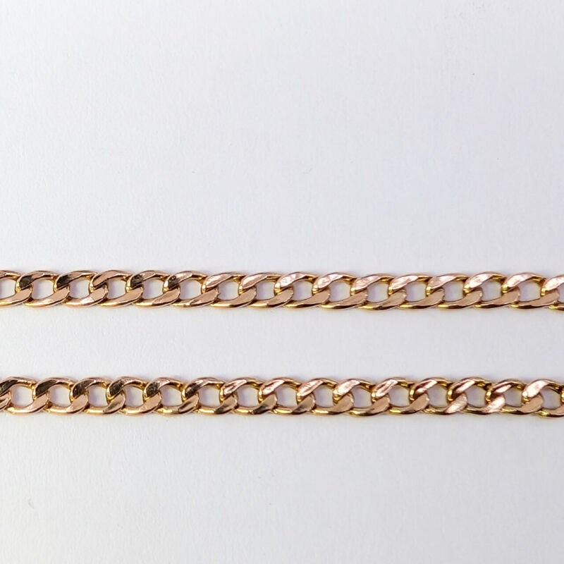 9ct Yellow Gold Hollow Curb Link Chain Necklace 50cm #64218 - Image 4