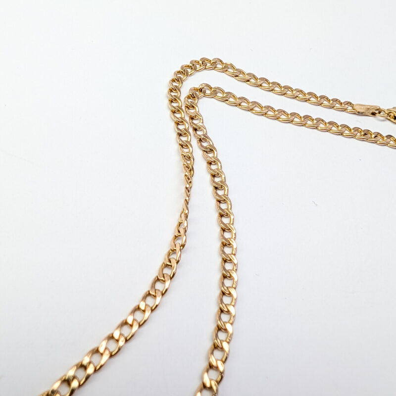 9ct Yellow Gold Hollow Curb Link Chain Necklace 50cm #64218 - Image 5