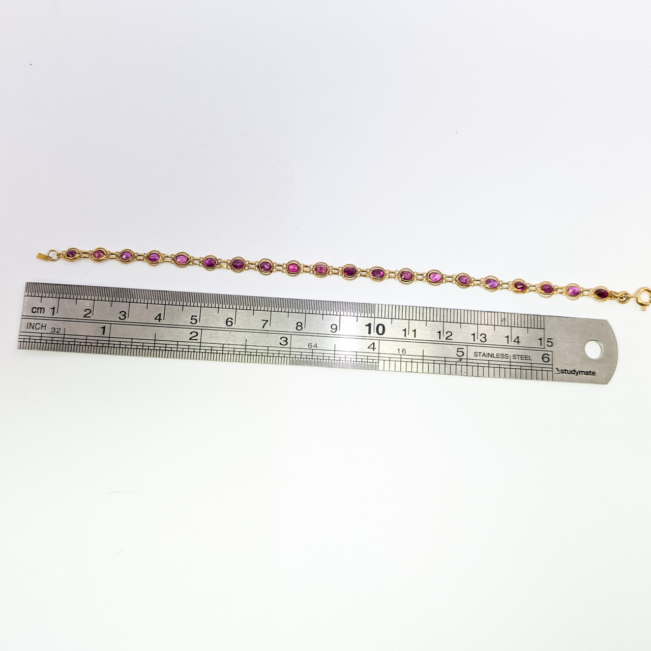 18ct Yellow Gold Natural Ruby Bracelet 18cm #62274 18ct Yellow Gold Natural Ruby Bracelet 18cm #62274 - Image 6