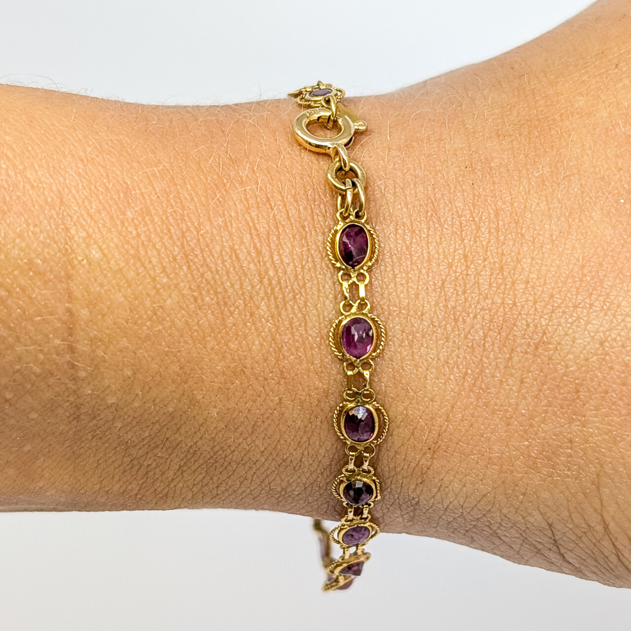 18ct Yellow Gold Natural Ruby Bracelet 18cm #62274 18ct Yellow Gold Natural Ruby Bracelet 18cm #62274 - Image 2