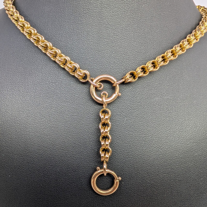 Antique 15ct Yellow Gold Double Link Chain Necklace Valued $5160 #65198