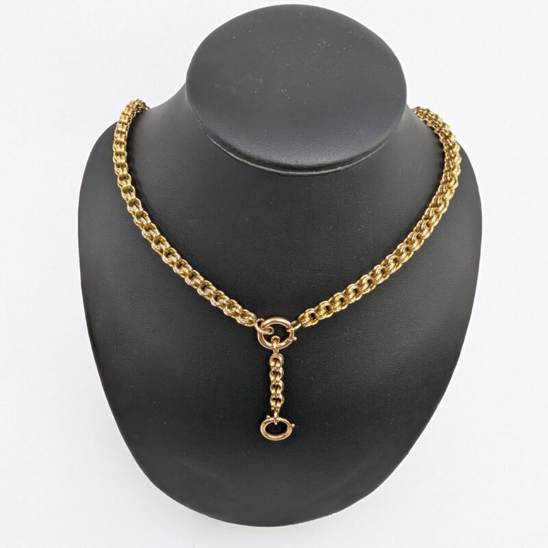 Antique 15ct Yellow Gold Double Link Chain Necklace Valued $5160 #65198