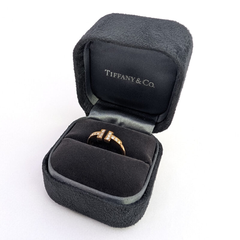 Tiffany & Co. Diamond Wire Ring in Rose Gold RRP$4300 Size 5.5 #65203