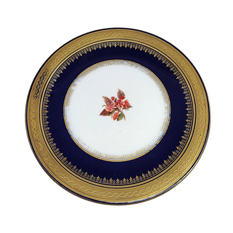 Bernadaud Limoges France Cobalt Blue & Gold Gilt Trim Small Plates 21.5cm / 8.5in #12577