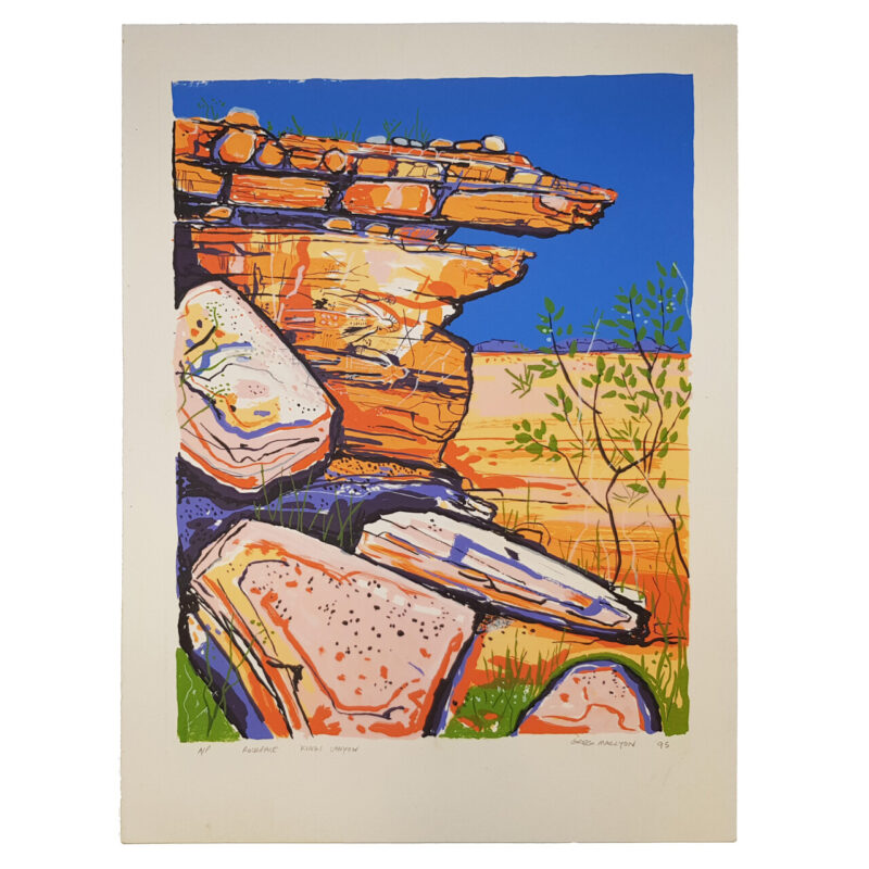 Greg Mallyon Rock Face Kings Canyon Australia Artist Proof Screen Print | Hand Signed #64738