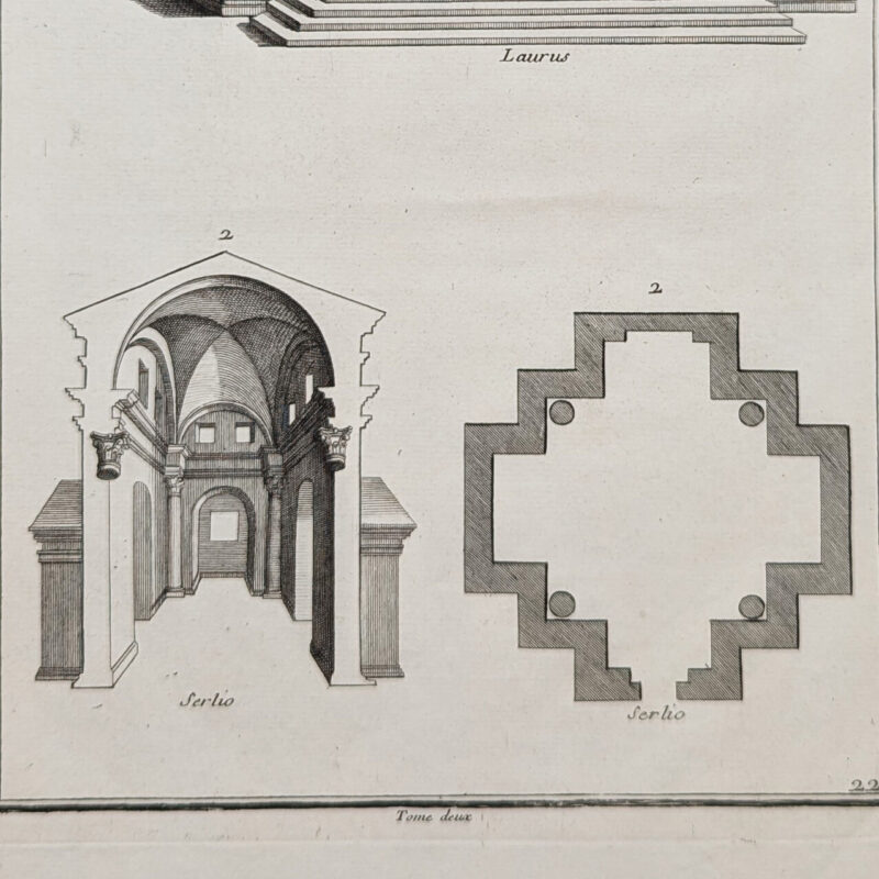 Domenico De Rossi Antique Architecture Bookplate C/1750 Temple #64832