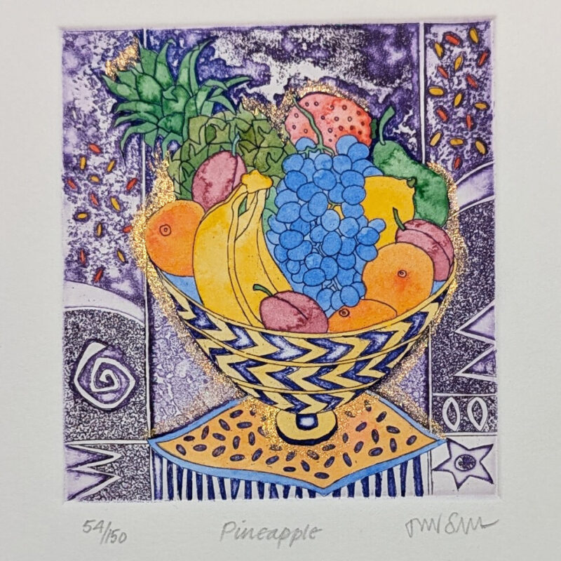 Tanya Short Pineapple Fruit Bowl Limited Edition Of 150 Print | Hand Signed #64838