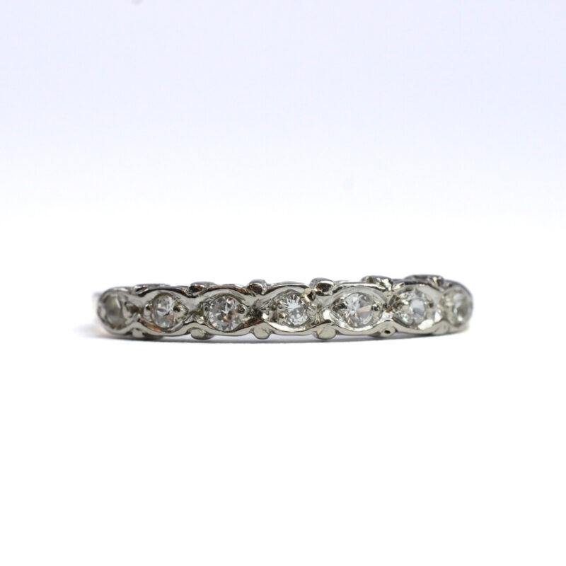 9ct Yellow Gold Cubic Zirconia Eternity Style Ring Band Size N #64651