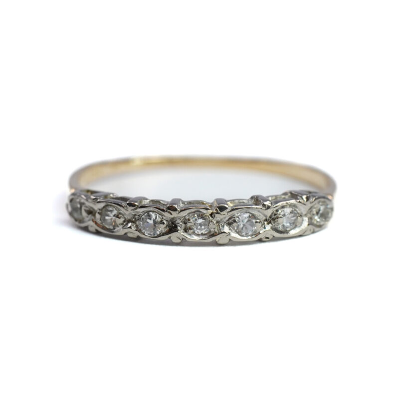 9ct Yellow Gold Cubic Zirconia Eternity Style Ring Band Size N #64651