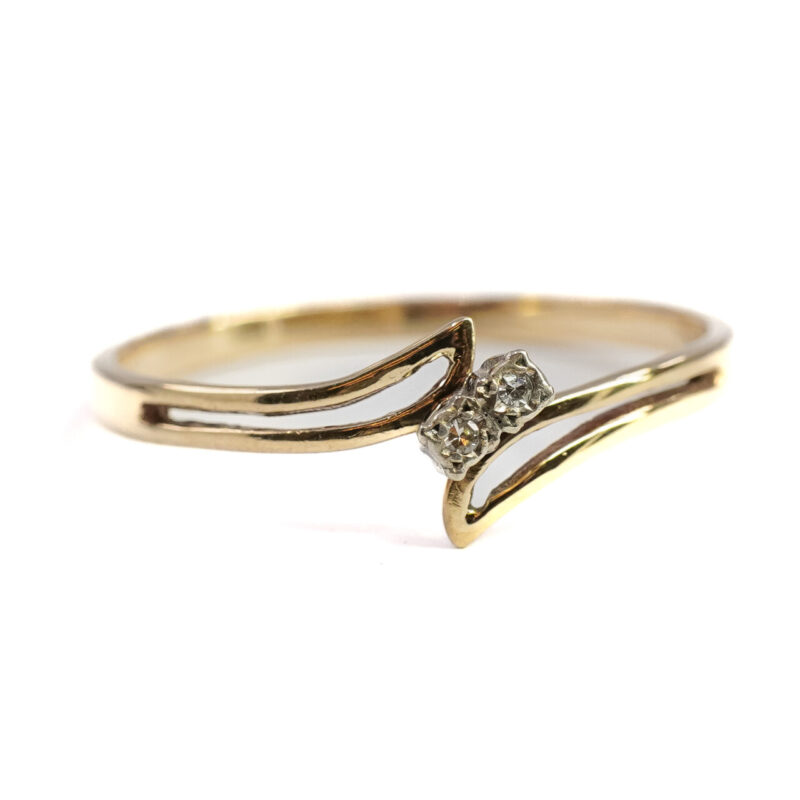 9ct Yellow Gold Diamond Ring Size O #64656