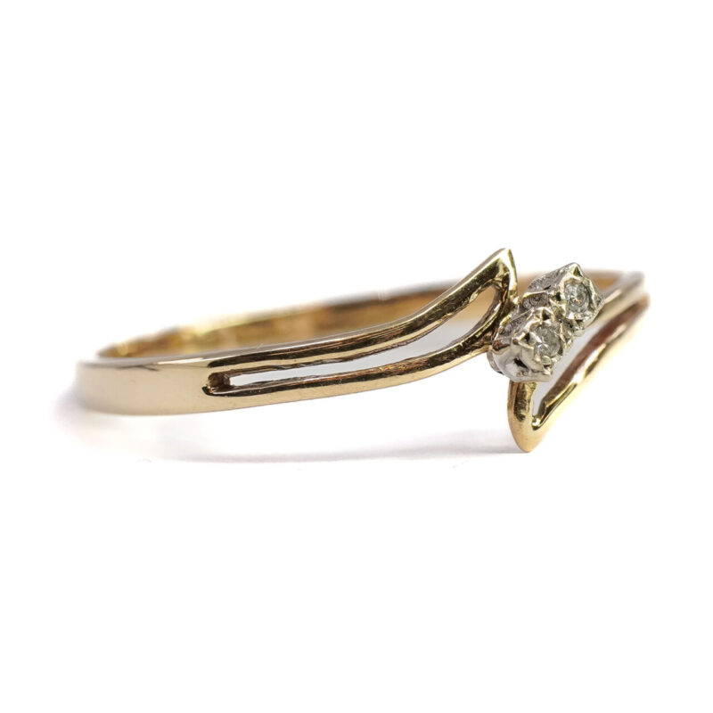 9ct Yellow Gold Diamond Ring Size O #64656