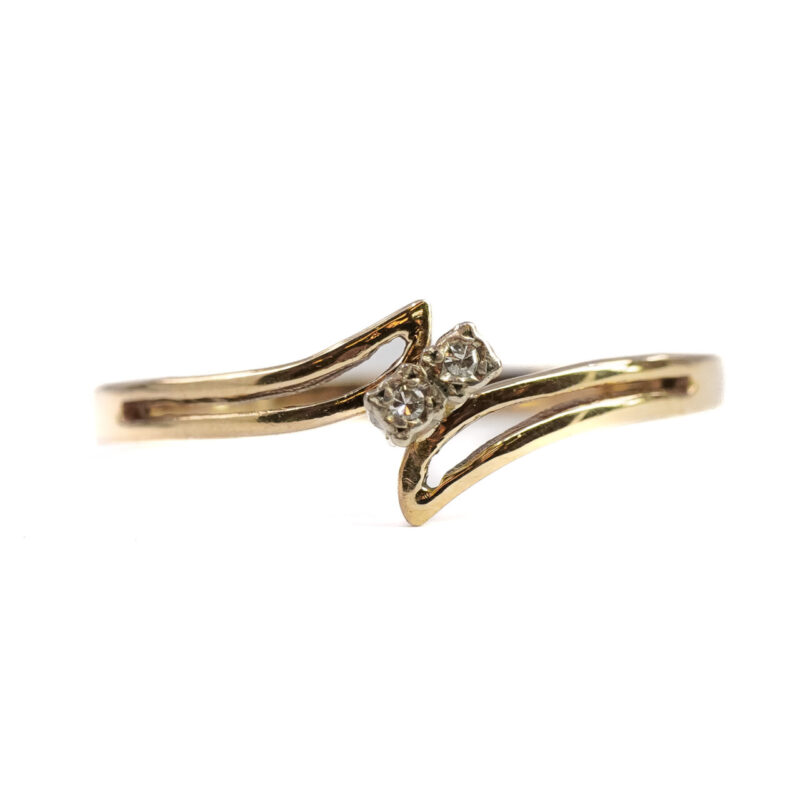 9ct Yellow Gold Diamond Ring Size O #64656