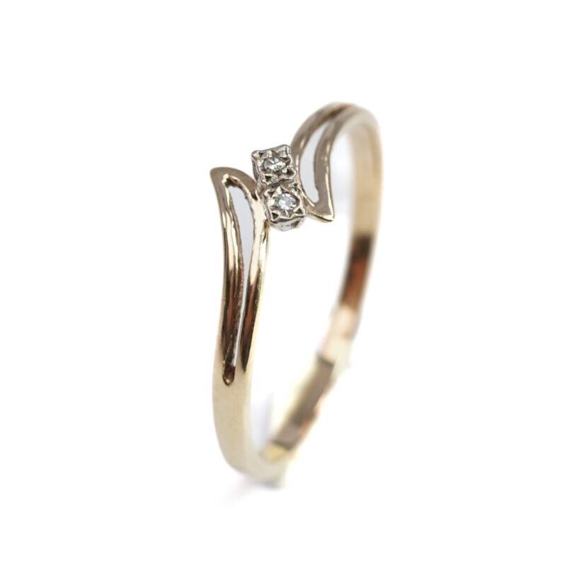 9ct Yellow Gold Diamond Ring Size O #64656