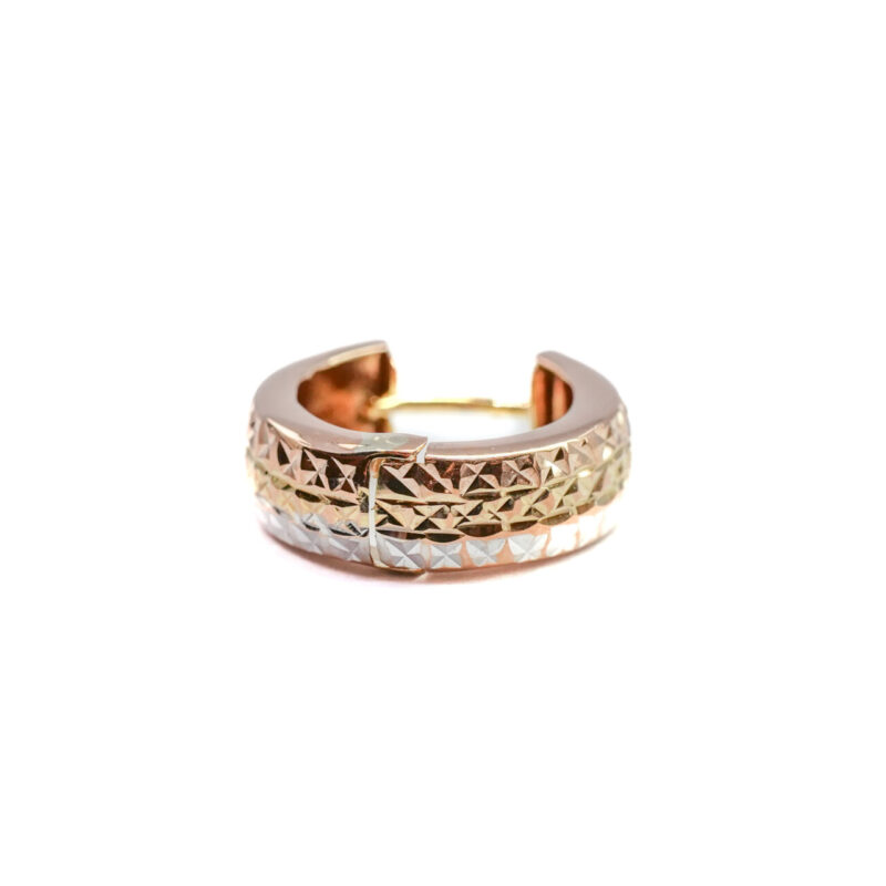 9ct 3-Tone Gold Huggie Single Earring #64607