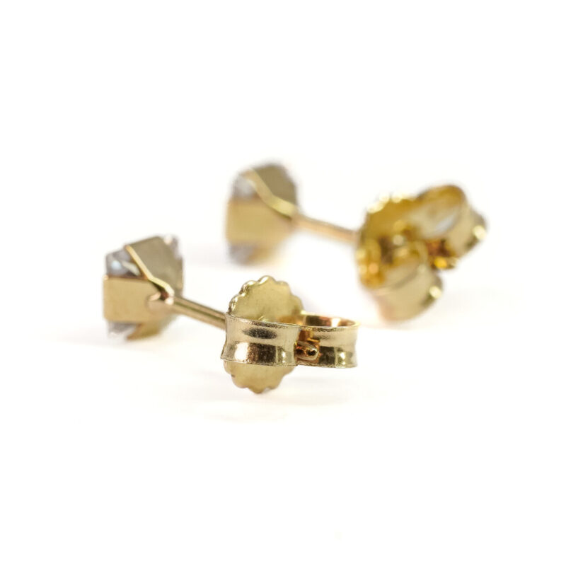 9ct Yellow Gold Square CZ Stud Earrings #62009